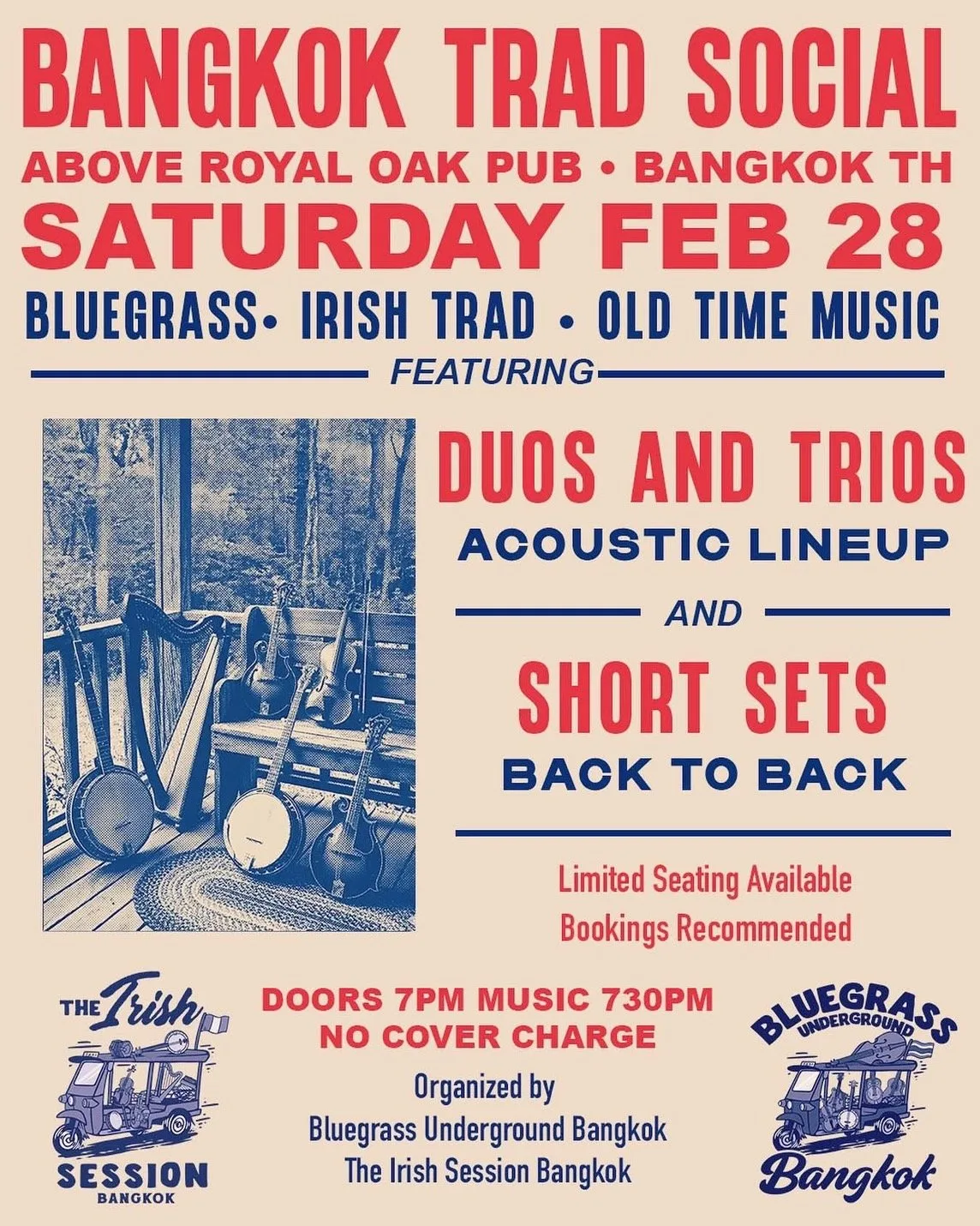 Bangkok Trad Social — duos and trios on stage